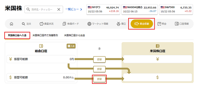 米株口座_資金振替キャプチャ
