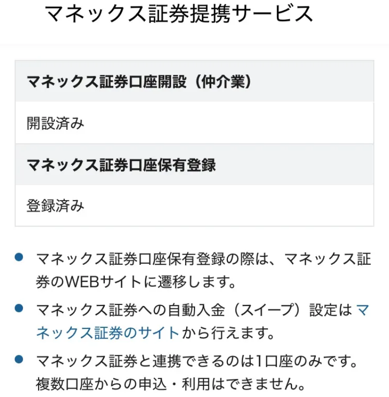マネックス証券提携サービスの図
