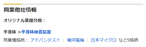 同業他社情報