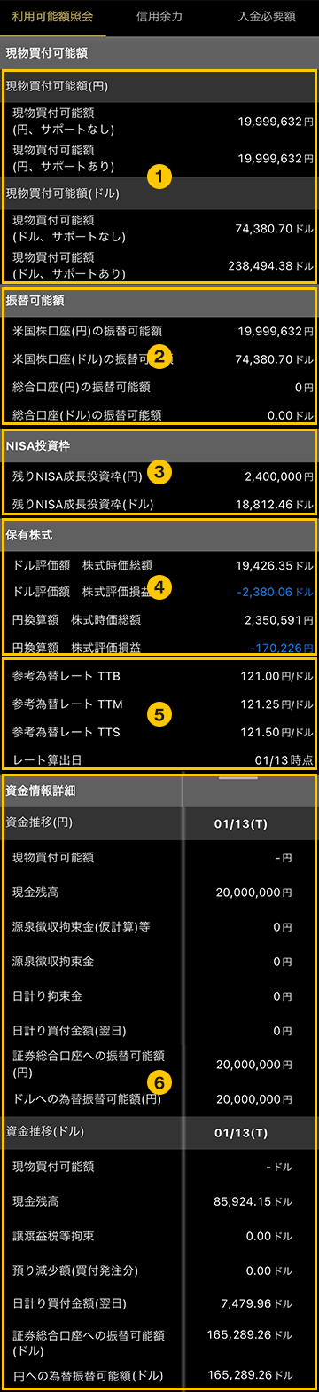 利用可能額照会全体キャプチャ