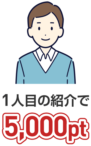1人目の紹介で5,000pt