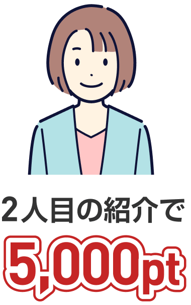2人目の紹介で5,000pt
