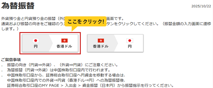 為替振替画面キャプチャ