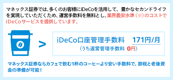 iDeCo口座管理手数料 171円／月（うち運営管理手数料 0円）