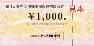 ビックカメラ優待見本