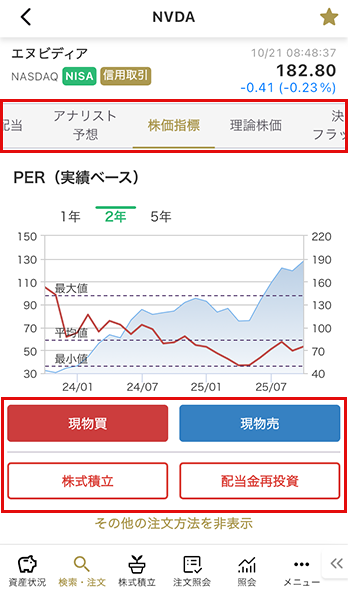 銘柄詳細画面キャプチャ