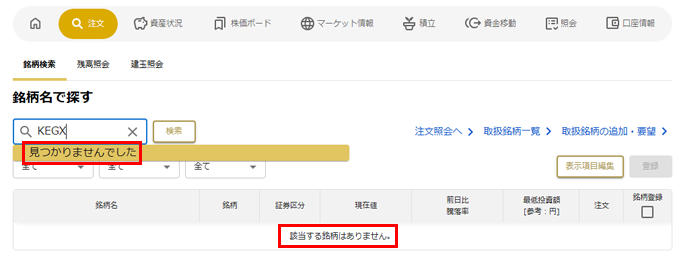OTC銘柄となった米国株の例