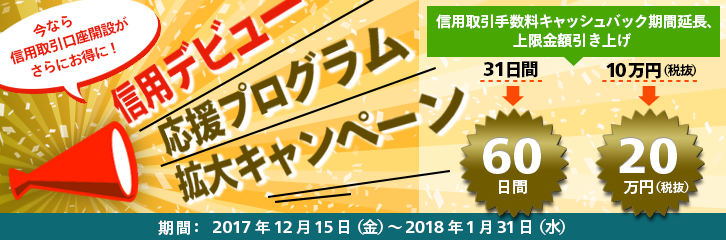 信用デビュー応援プログラム拡大キャンペーン