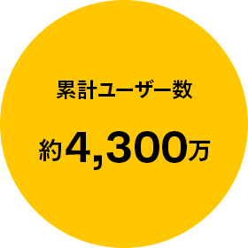 累計ユーザー数：約4,300万ユーザー