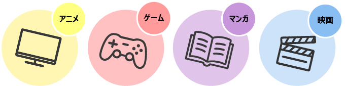 アニメ、ゲーム、マンガ、映画などのイメージイラスト