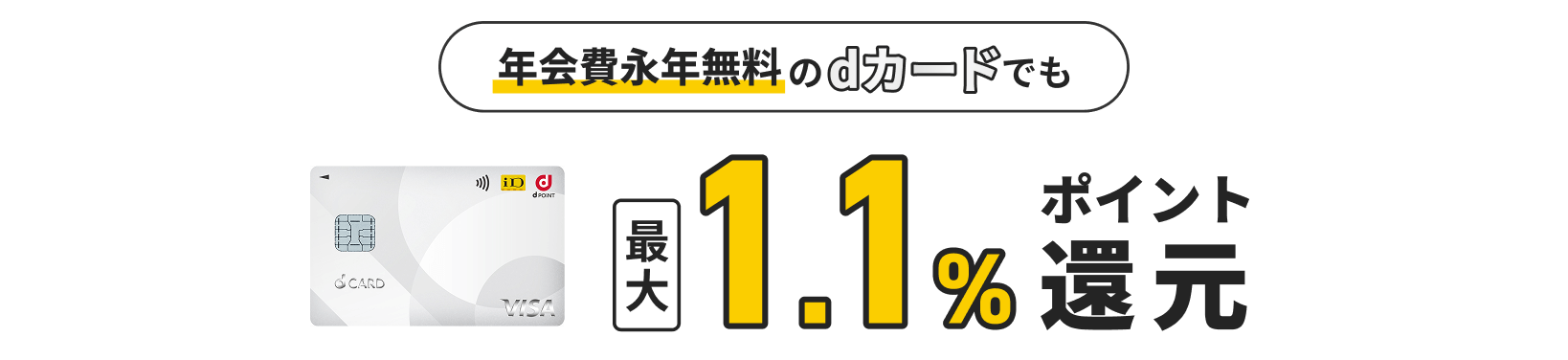 年会費永年無料のdカードでも最大1.1%ポイント還元